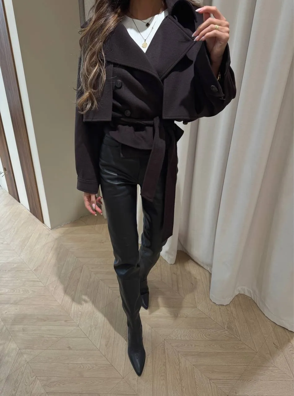 A leather jacket made from coat fabric 3